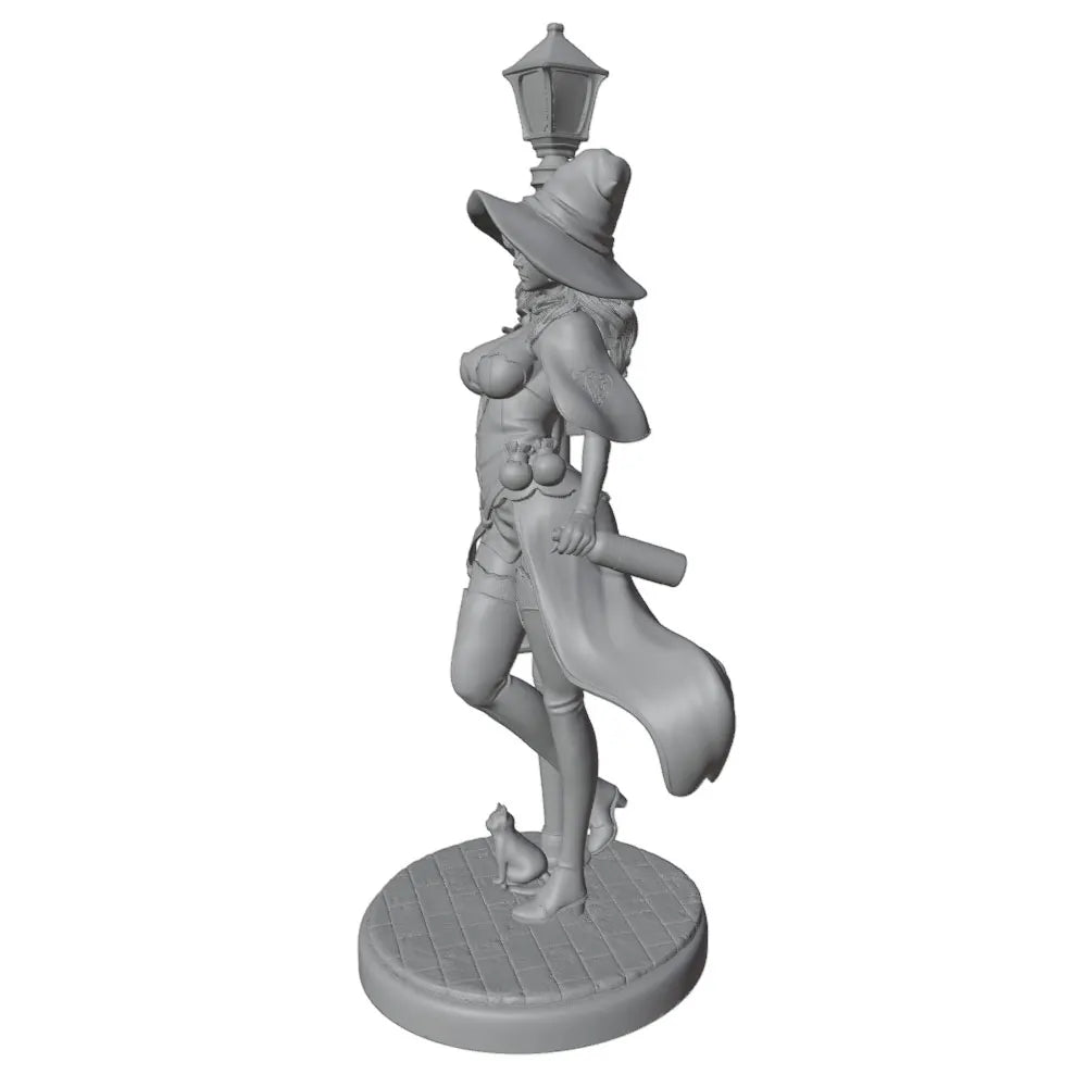 1/24 Sorceress with Pointed Hat and Staff, Resin Model Figure Kit, Fantasy Theme, Unassembled and Unpainted