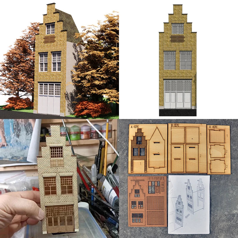 1/87 European Rural Buildings, Resin Model Diorama Kit, Historical Theme, Unassembled and Unpainted
