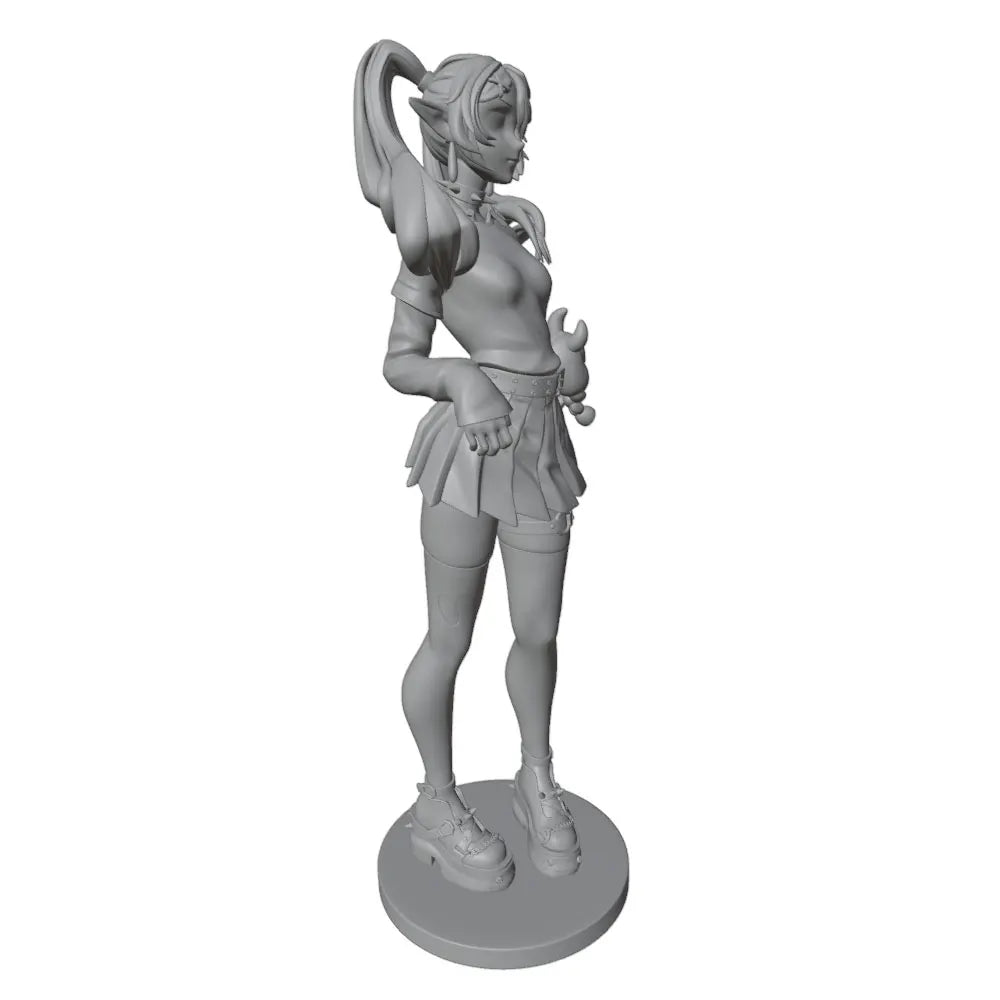 1/24 Anime Warrior with Braided Hair and Arm Wraps, Resin Model Figure Kit, Unassembled and Unpainted