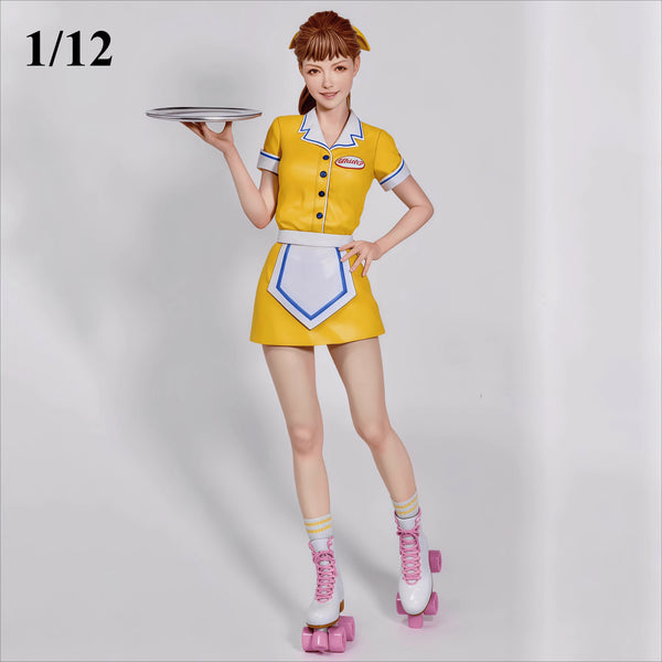 1/12 Roller Skating Girl, Resin Model Figure Kit, Unassembled and Unpainted