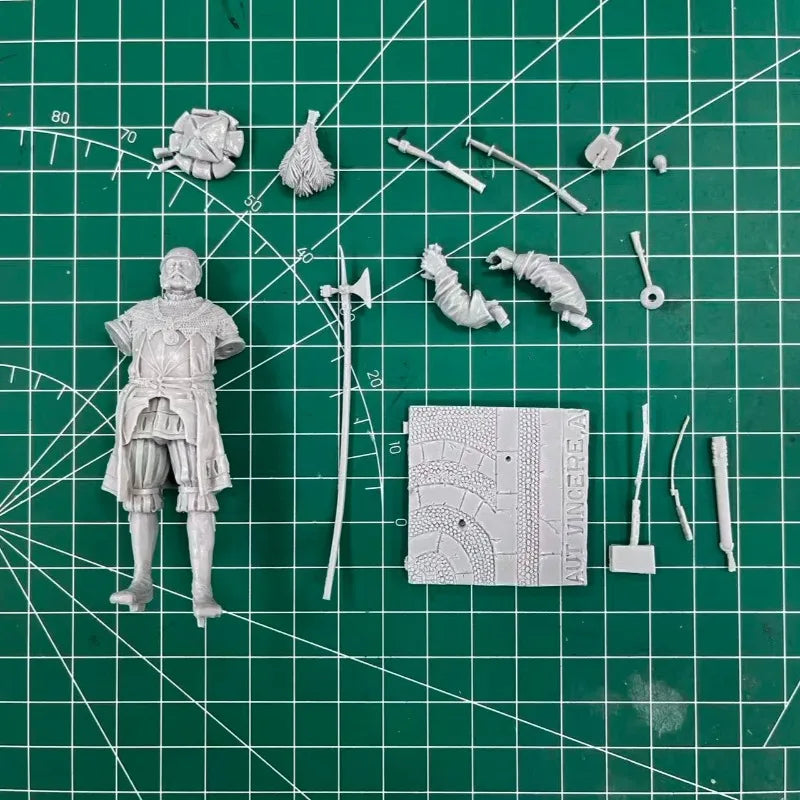 1/24 Medieval Landsknecht Captain, Resin Model Figure Kit, Unassembled and Unpainted