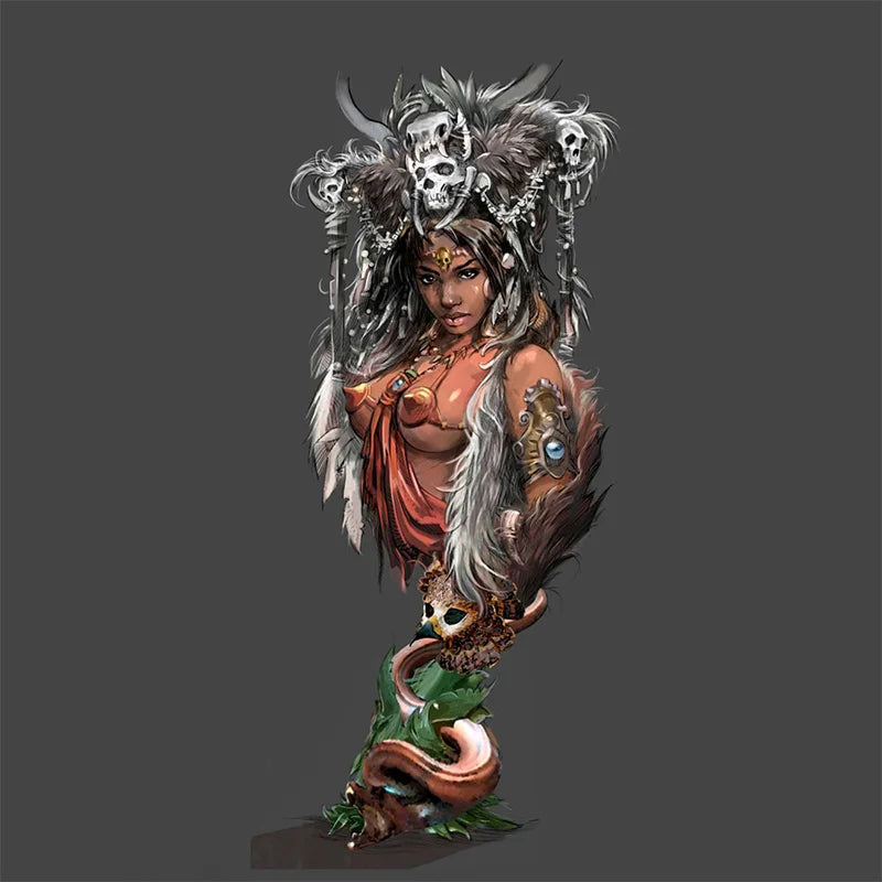 1/9 Female Warrior with Dragon Wings, Resin Model Figure Kit, Fantasy Theme, Unassembled and Unpainted