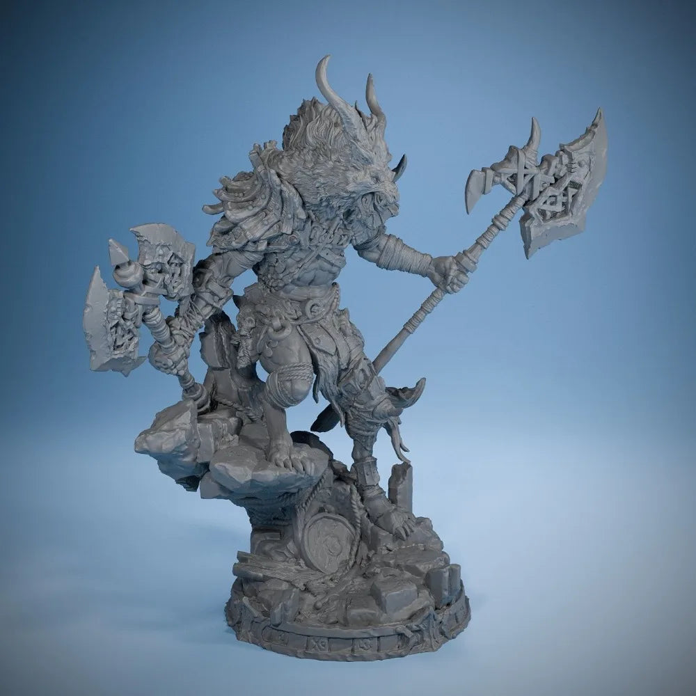 80mm Demon Warrior, Resin Model Figure Kit, Fantasy Theme, Unassembled and Unpainted
