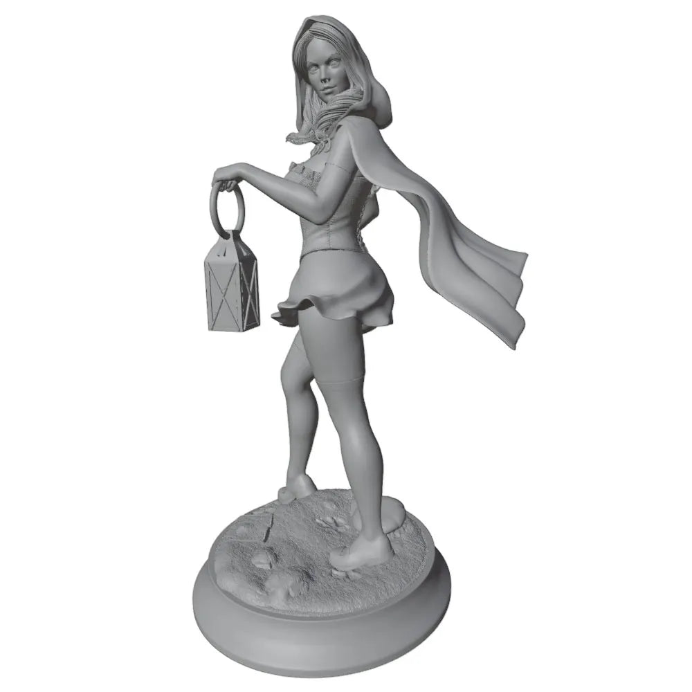 1/24 Pin-up Girl with Lantern, Resin Model Figure Kit, Unassembled and Unpainted