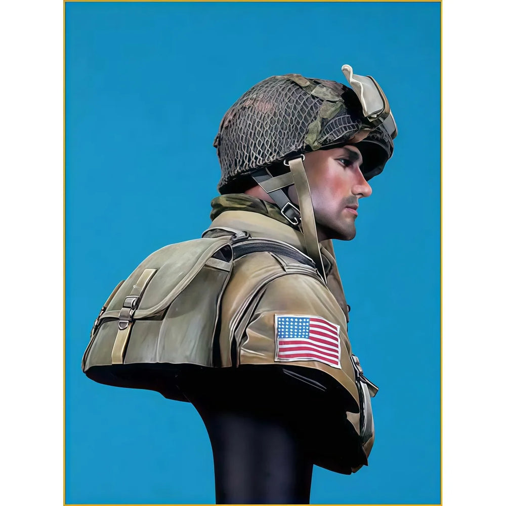 1/10 WWII U.S. 101st Airborne Rifleman, Resin Model Bust Kit, Unassembled and Unpainted