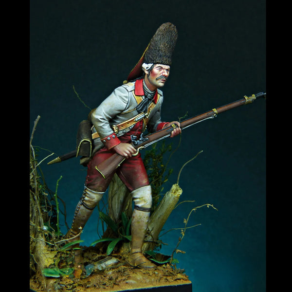 1/24 American Revolutionary Spanish Grenadier, Resin Model Figure Kit, Military Theme, Unassembled and Unpainted
