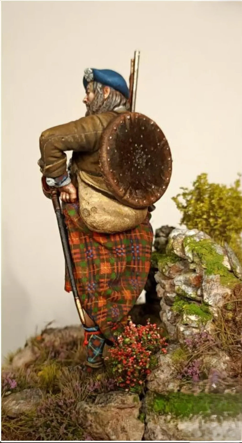 1/24 Scottish Highlander 18th Century, Resin Model Figure Kit, Military Theme, Unassembled and Unpainted