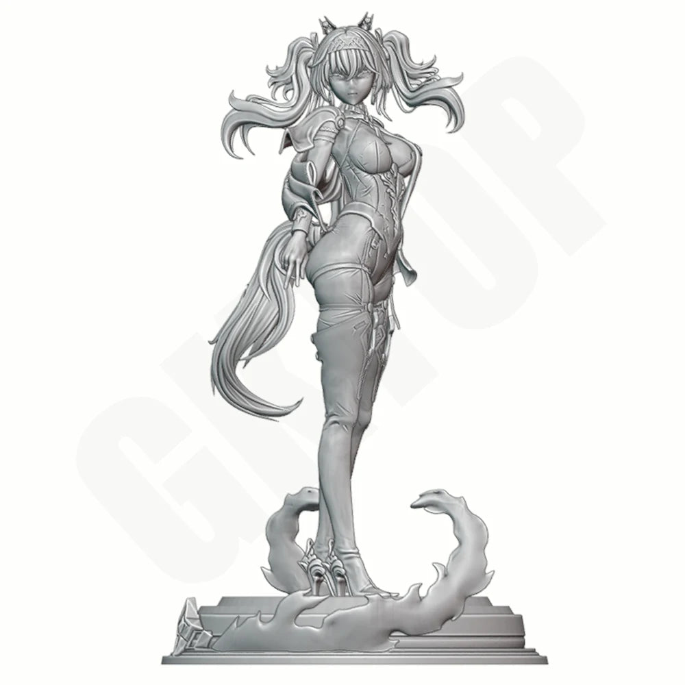 1/24 Beast Girl Twin Tails, Resin Model Figure Kit, Anime Theme, Unassembled and Unpainted