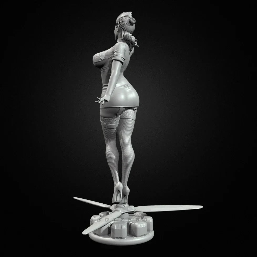 75mm WWII Military Pinup, Resin Model Figure Kit, Unassembled and Unpainted