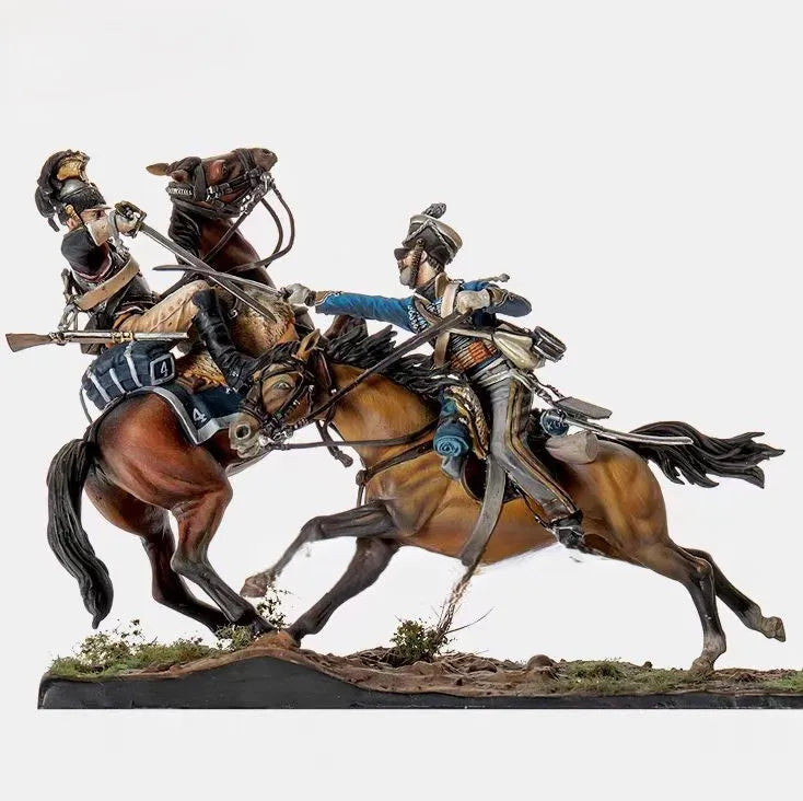 1/32 Napoleonic Cavalry Officer, Resin Model Diorama Kit, Unassembled and Unpainted