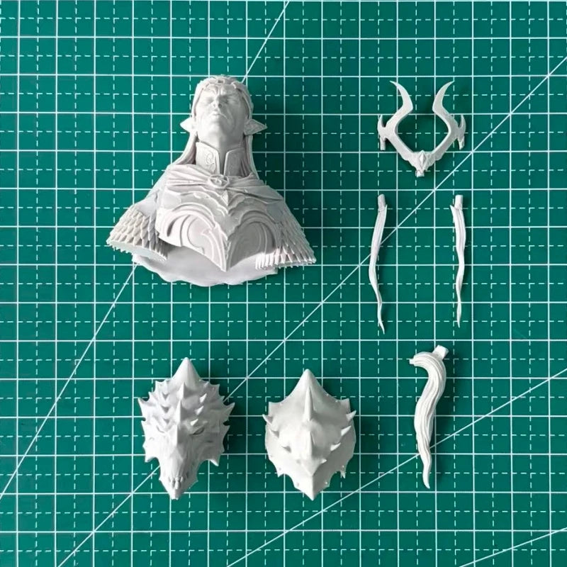 1/12 Demon Warrior, Resin Model Bust Kit, Fantasy Theme, Unassembled and Unpainted