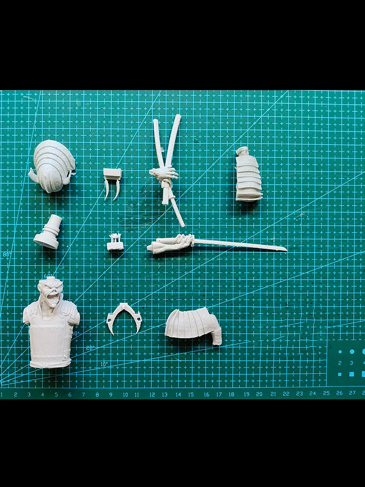 1/12 Demon Samurai, Resin Model Bust Kit, Fantasy Theme, Unassembled and Unpainted