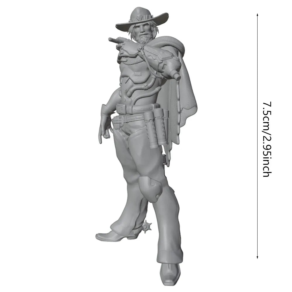 75mm Western Cowboy Gunslinger, Resin Model Figure Kit, Historical Theme, Unassembled and Unpainted