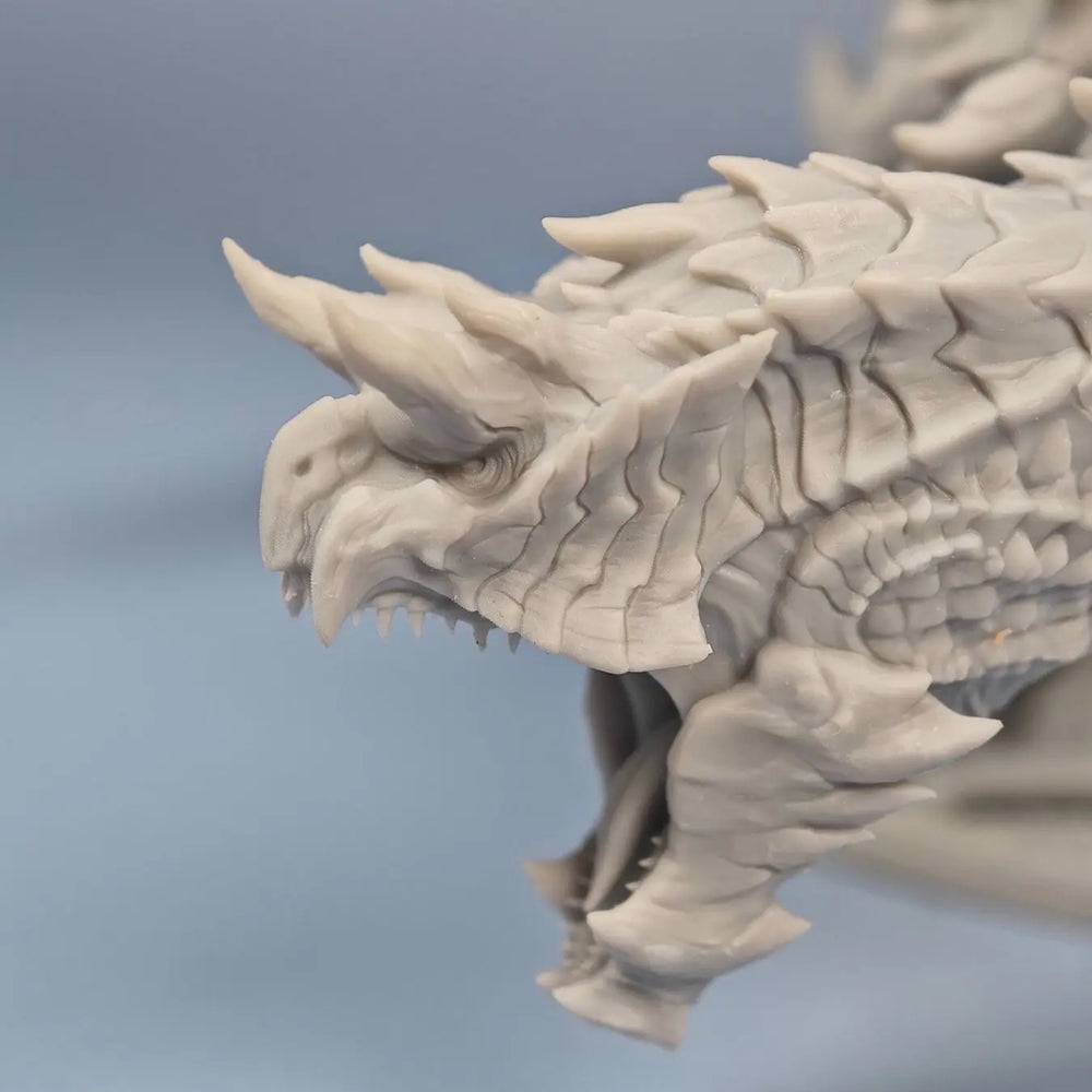 150mm Crested Dragon with Segmented Wings, Resin Model Figure Kit, Fantasy Theme, Unassembled and Unpainted