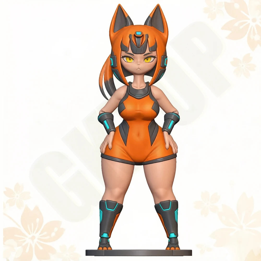 1/24 Cyber Fox Girl, Resin Model Figure Kit, Fantasy Theme, Unassembled and Unpainted