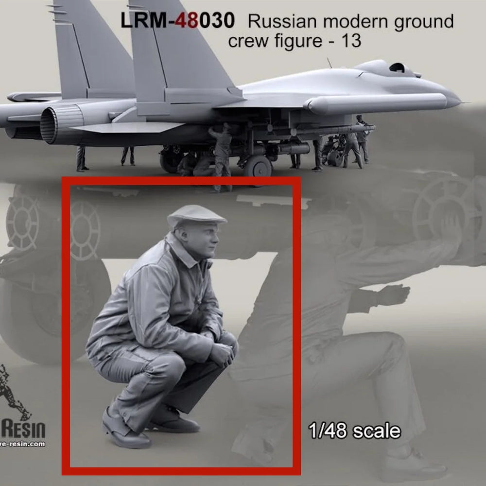 1/48 Modern Russian Ground Crew, Resin Model Figure Kit, Unassembled and Unpainted