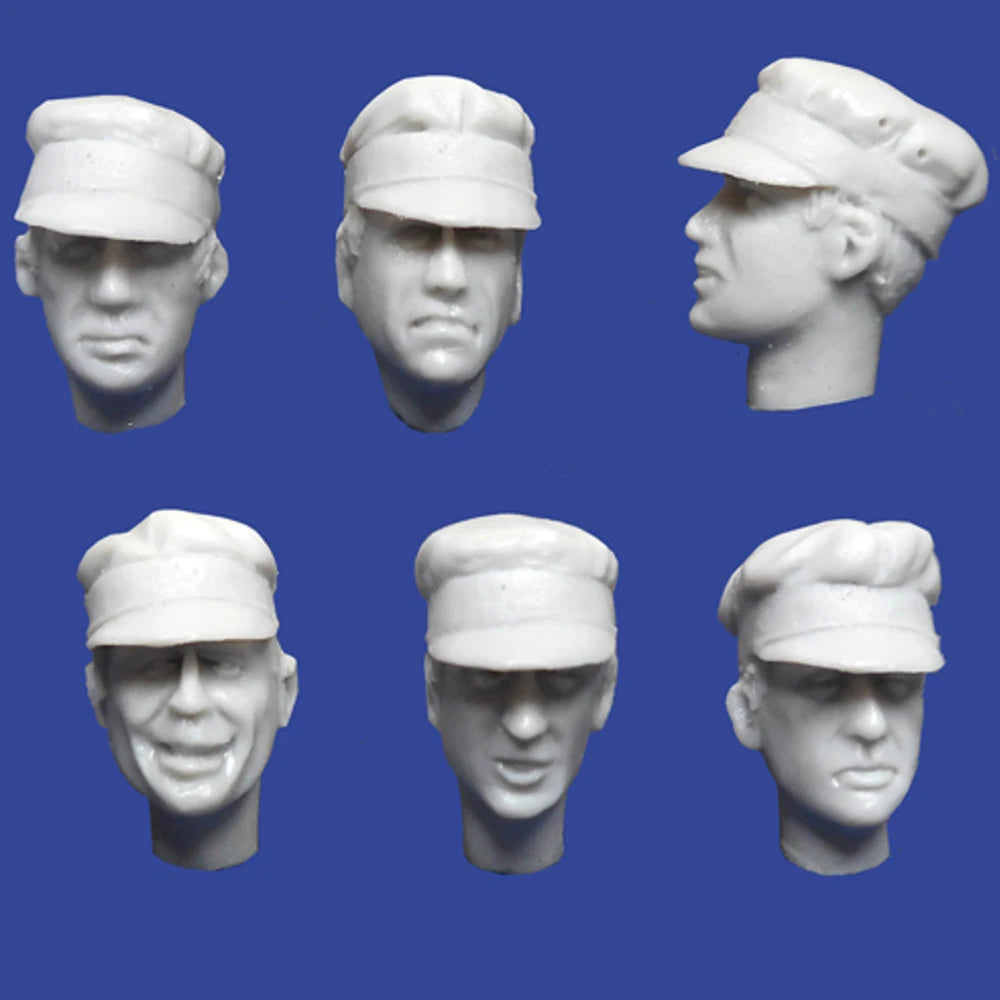 1/35 WWII Allied Soldier Heads, 6 Figures, Resin Model Figure Kit, Unassembled and Unpainted