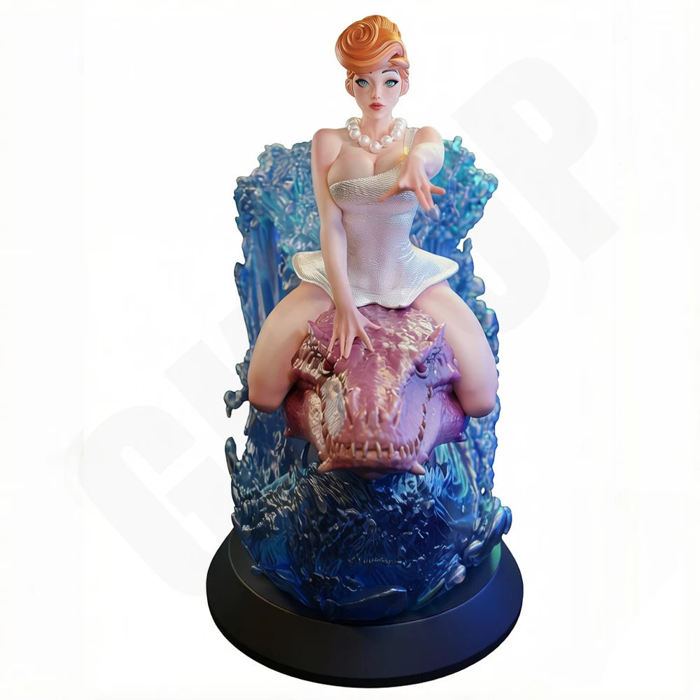 1/24 Woman Riding Crocodile, Resin Model Figure Kit, Unassembled and Unpainted