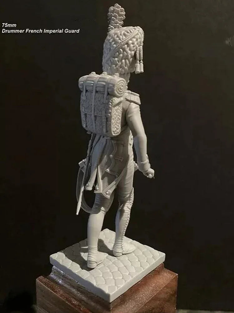 75mm Napoleonic French Imperial Guard Drummer, Resin Model Figure Kit, Unassembled and Unpainted