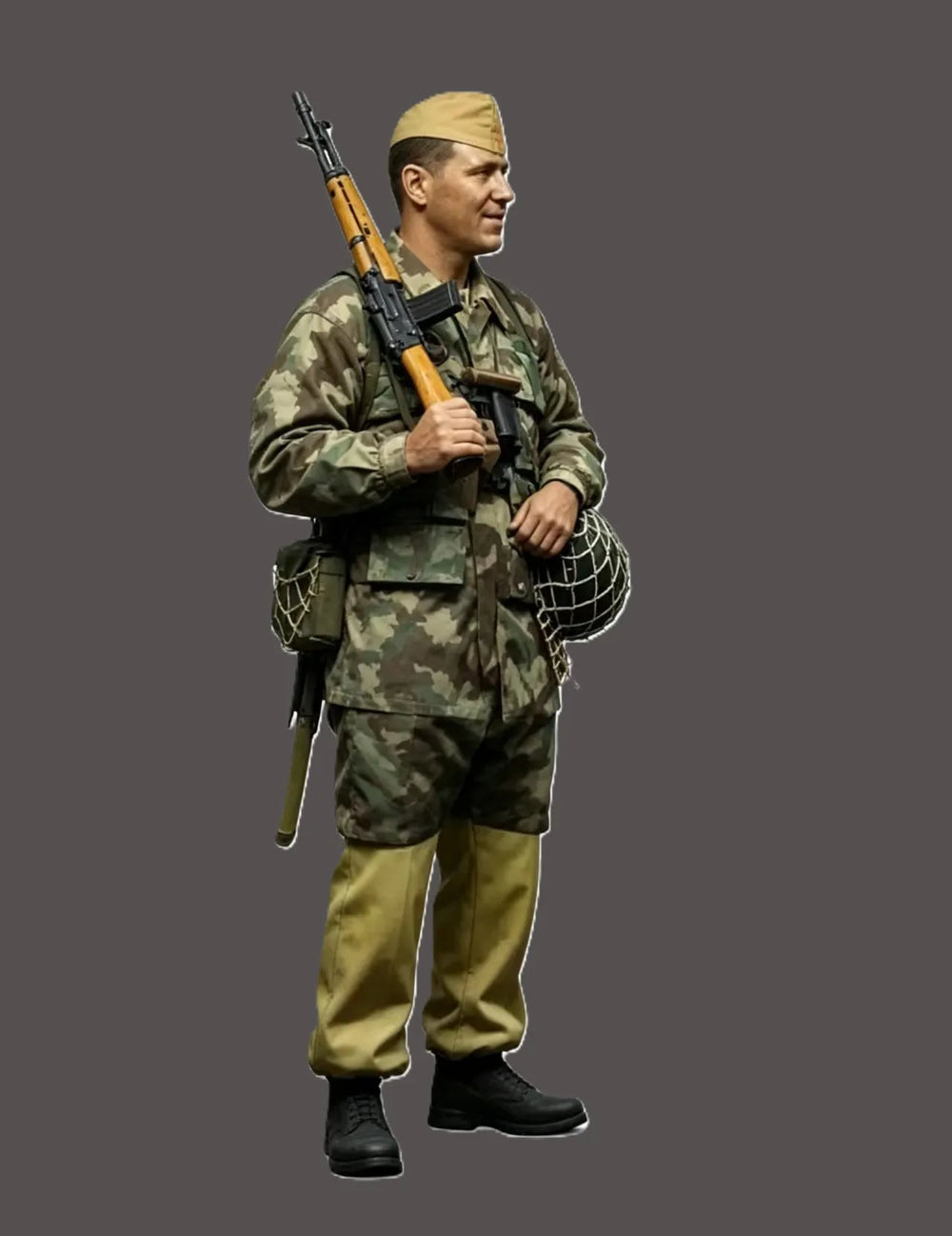 1/16 WWII German Soldier with MP40 Submachine Gun, Resin Model Figure Kit, Unassembled and Unpainted
