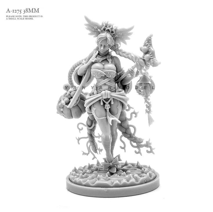 38mm Sorceresses, 2 Figures, Resin Model Figure Kit, Fantasy Theme, Unassembled and Unpainted