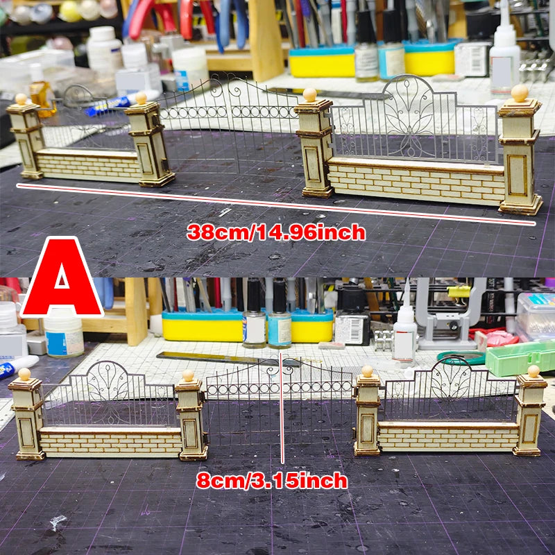 1/35 WWII Architectural Gates & Walls, Resin Model Diorama Kit, Unassembled and Unpainted
