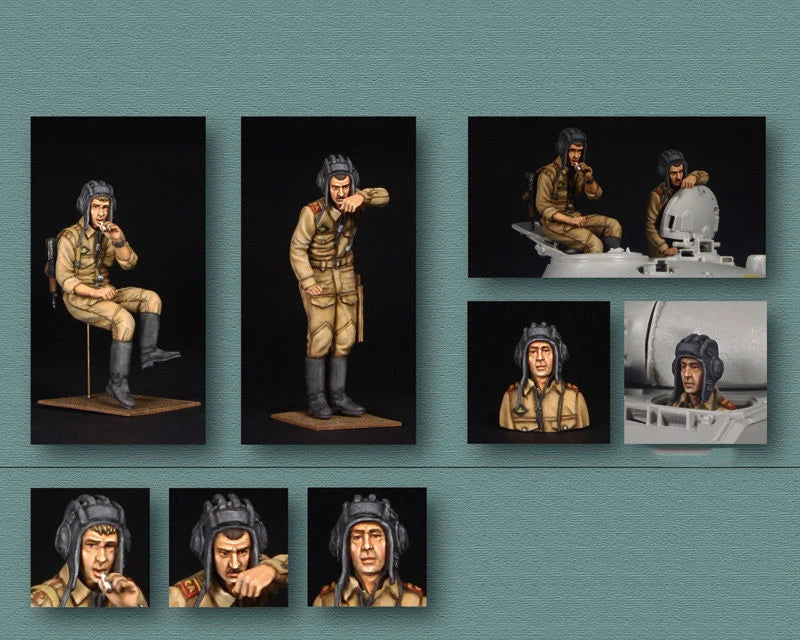 1/35 WWII German Officer Briefing Scene, 3 Figures, Resin Model Figure Kit, Unassembled and Unpainted