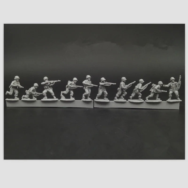 1/72 WWII Allied US Infantry Combat Squad, 12 Figures, Resin Model Figure Kit, Unassembled and Unpainted