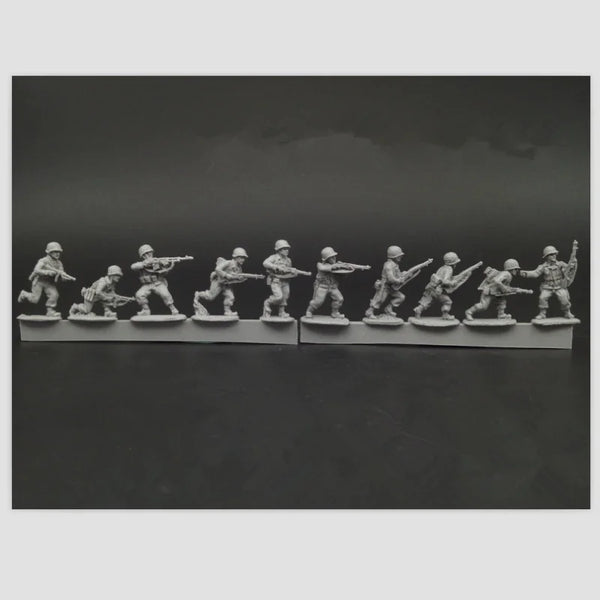1/72 WWII Allied US Infantry Combat Squad, 12 Figures, Resin Model Figure Kit, Unassembled and Unpainted