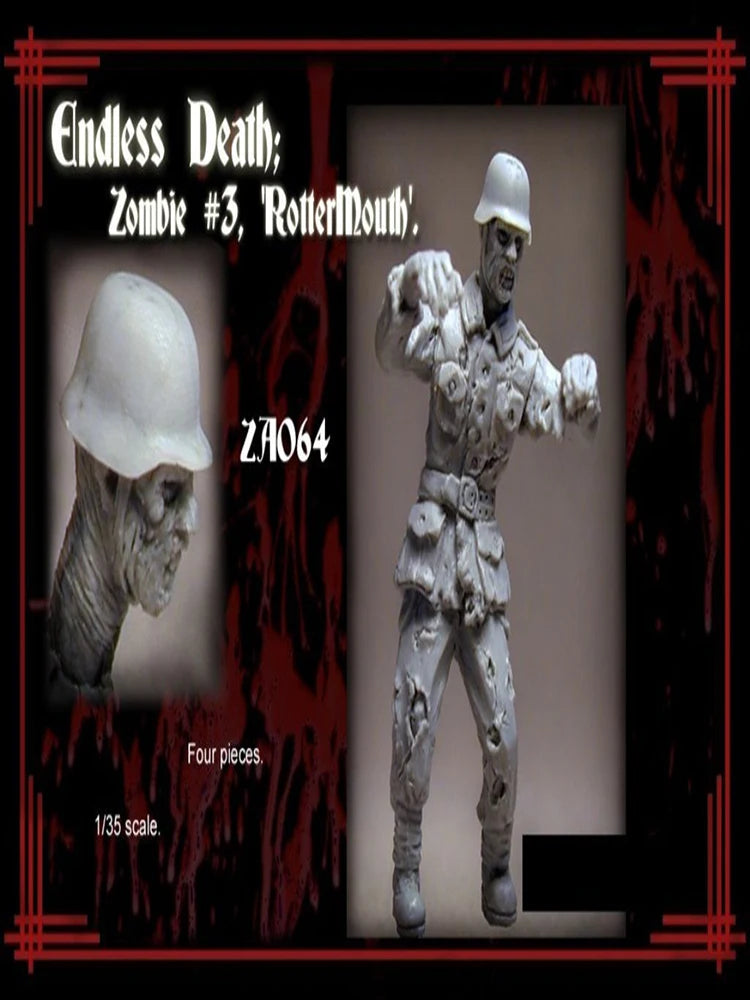 1/35 Modern Dark Fantasy Zombie Soldier, Resin Model Figure Kit, Unassembled and Unpainted