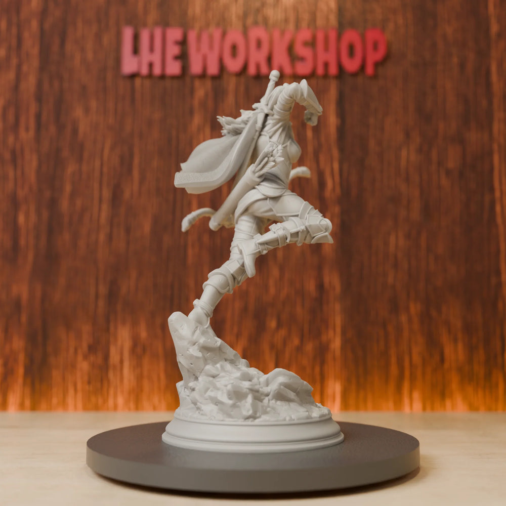 75mm Elf Ranger Warrior, Resin Model Figure Kit, Fantasy Theme, Unassembled and Unpainted