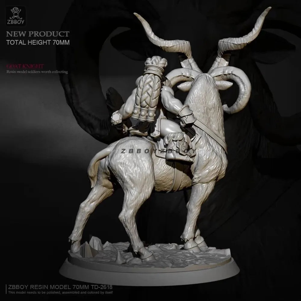 70mm Female Warrior on Beast, Resin Model Figure Kit, Fantasy Theme, Unassembled and Unpainted