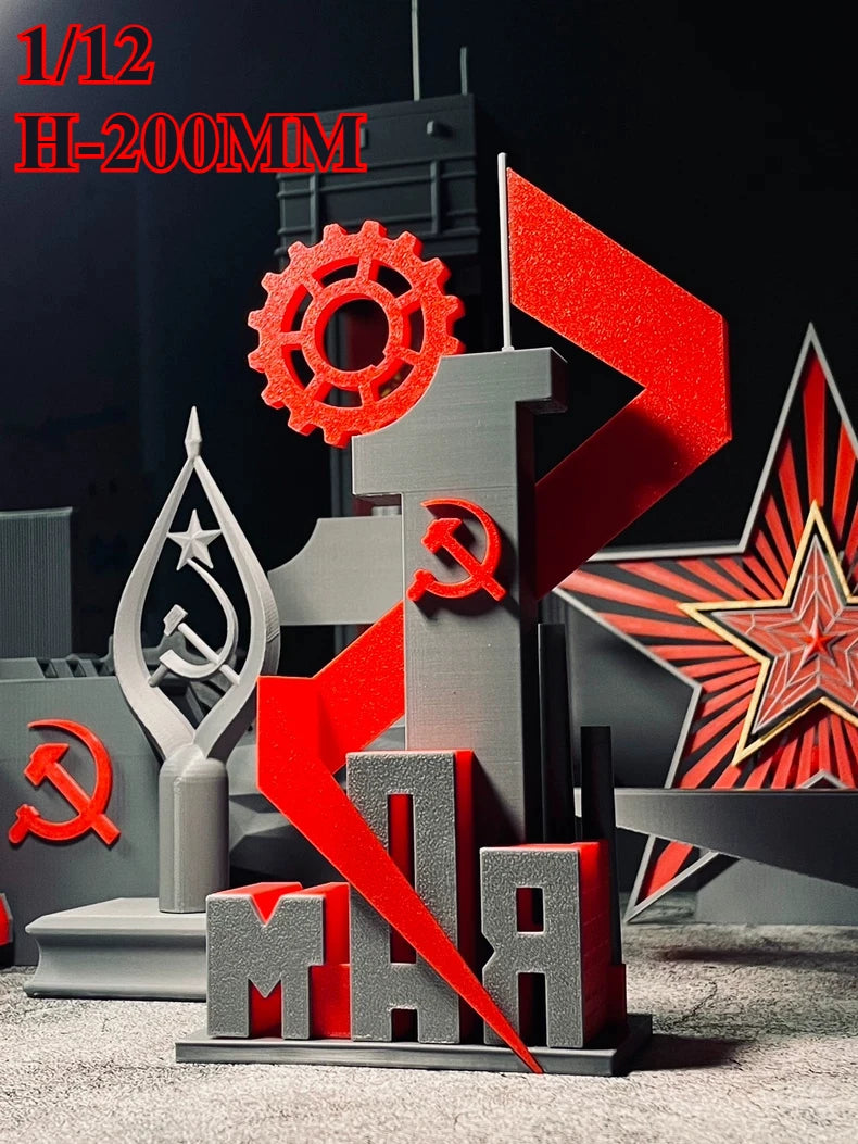 1/12 Cold War Soviet Workers' Day Monument, Resin Model Diorama Kit, Unassembled and Unpainted