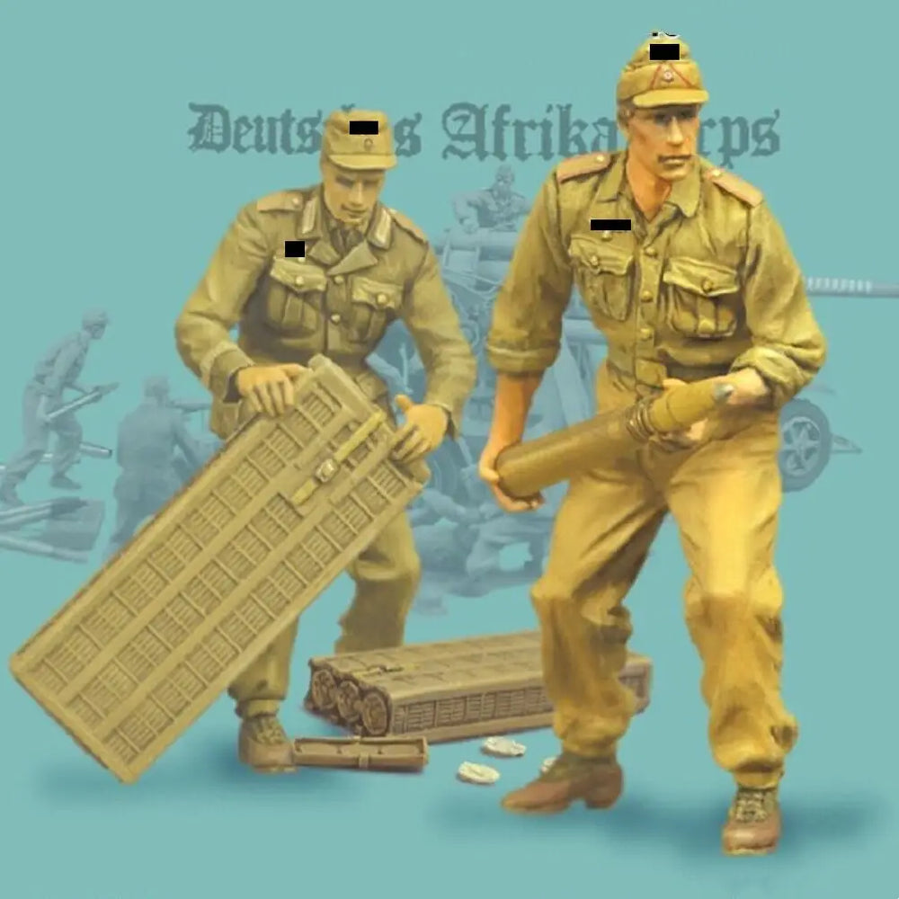 1/35 WWII German Afrikakorps, 2 Figures, Resin Model Figure Kit, Unassembled and Unpainted