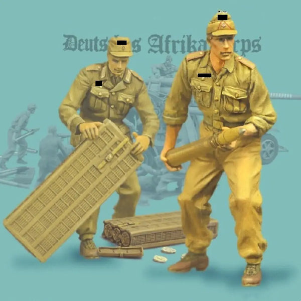 1/35 WWII German Afrikakorps, 2 Figures, Resin Model Figure Kit, Unassembled and Unpainted