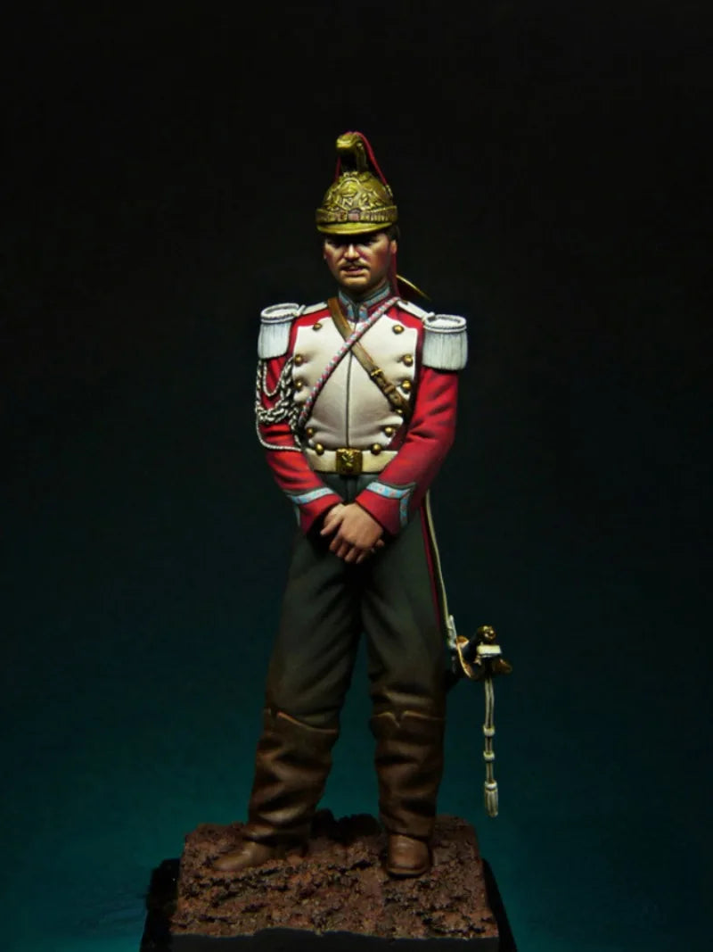 1/24 Napoleonic French Dragon Cavalry Officer, Resin Model Figure Kit, Unassembled and Unpainted