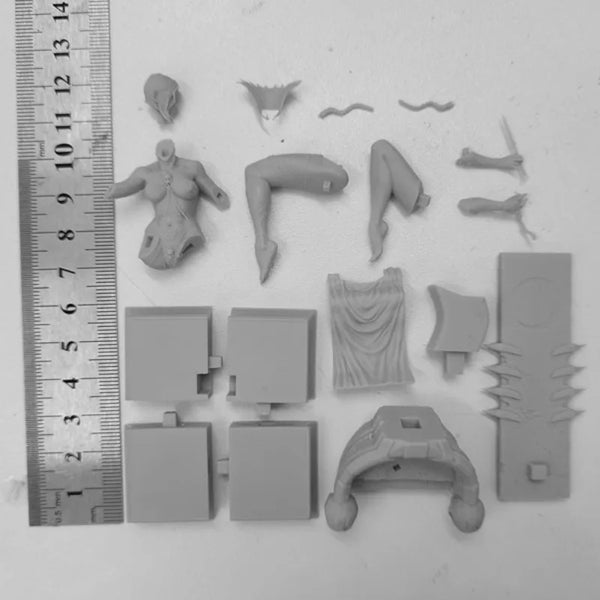 1/24 Elven Archer with Silver Hair and Markings, Resin Model Figure Kit, Fantasy Theme, Unassembled and Unpainted