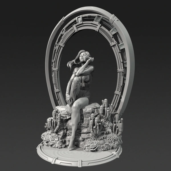 80mm Sci-Fi Woman, Resin Model Figure Kit, Unassembled and Unpainted