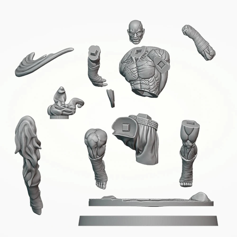 1/24 Blind Monk Warrior, Resin Model Figure Kit, Fantasy Theme, Unassembled and Unpainted