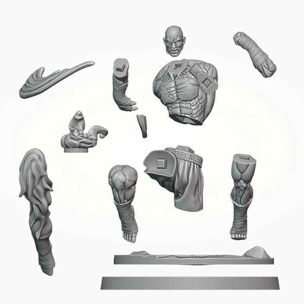 1/24 Blind Monk Warrior, Resin Model Figure Kit, Fantasy Theme, Unassembled and Unpainted