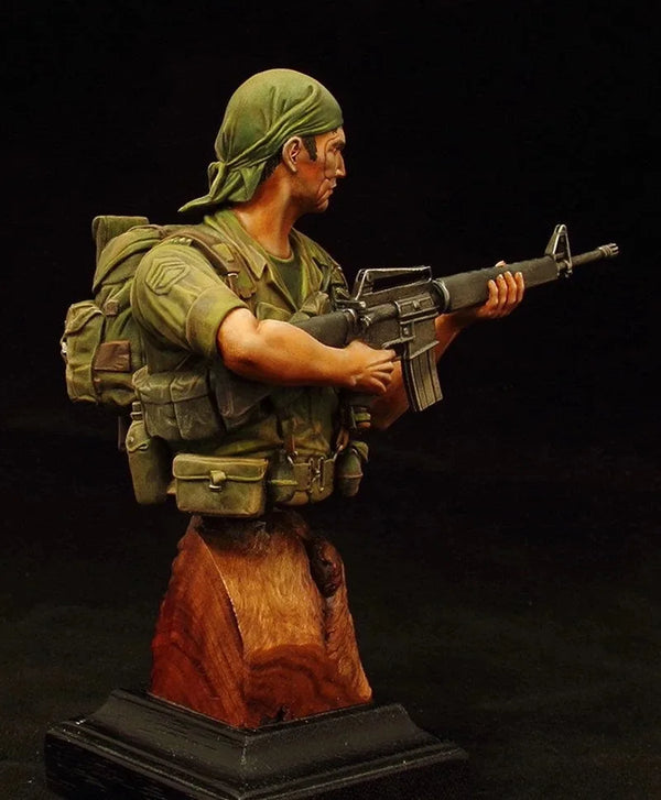 1/10 Vietnam War US Sergeant, 3 Figures, Resin Model Bust Kit, Unassembled and Unpainted