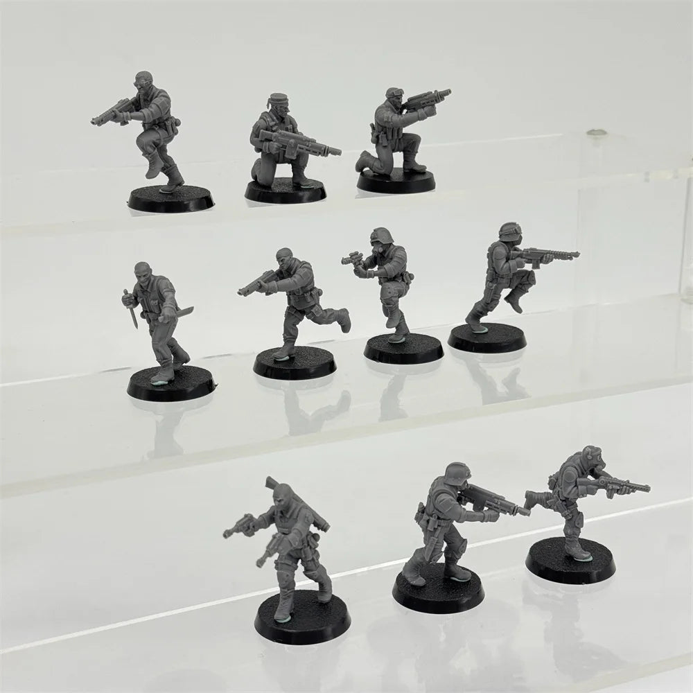 28mm Modern Counter-Terrorism Unit, 10 Figures, Resin Model Figure Kit, Unassembled and Unpainted
