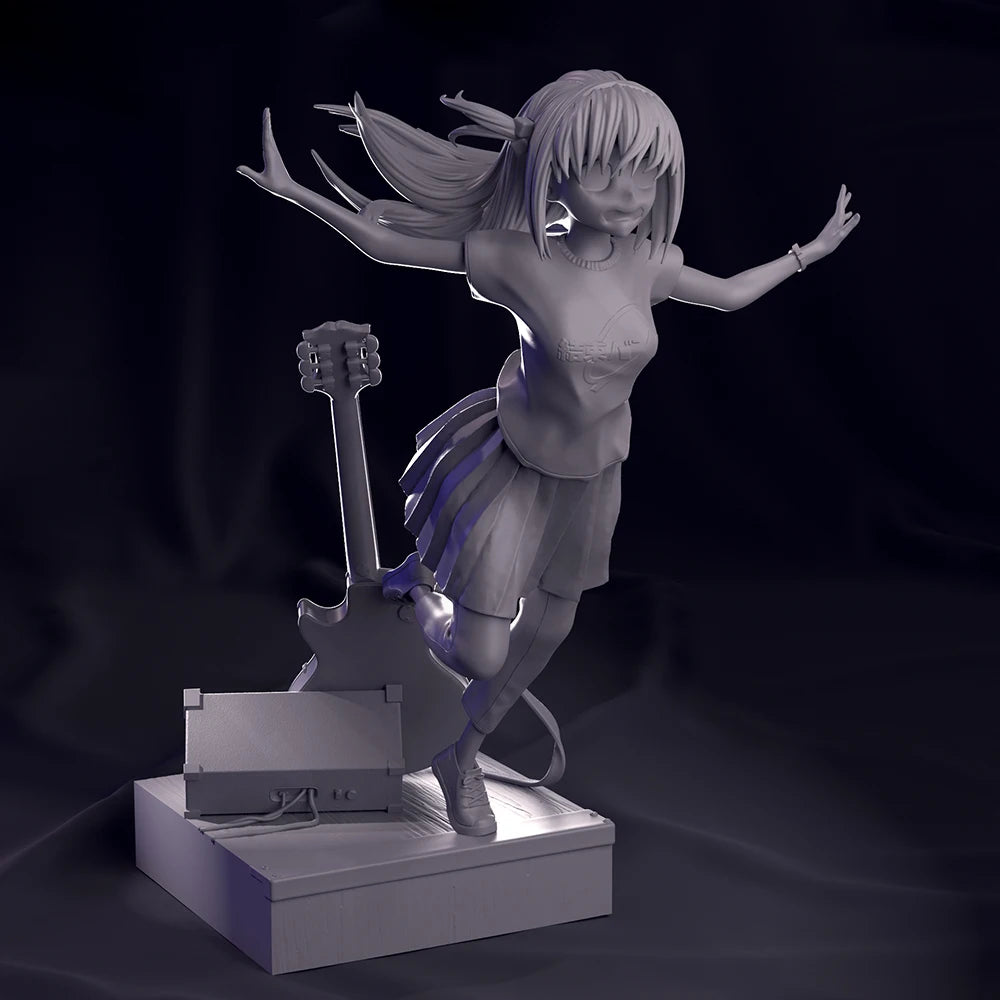 1/24 Girl Musician, Resin Model Figure Kit, Anime Theme, Unassembled and Unpainted
