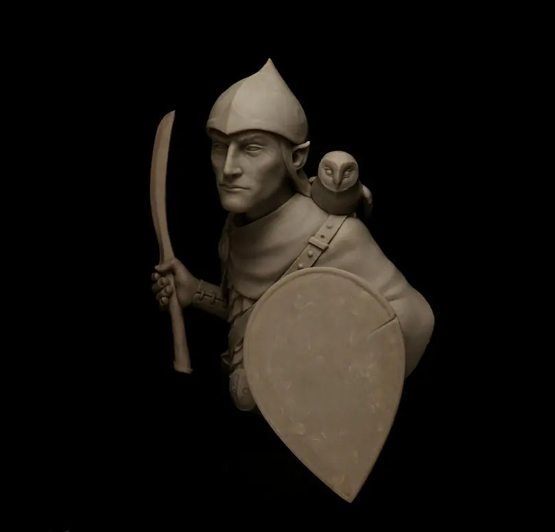 1/12 Medieval Warrior with Armor, Resin Model Bust Kit, Unassembled and Unpainted