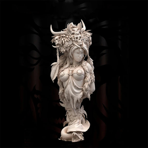 1/9 Female Warrior with Dragon Wings, Resin Model Figure Kit, Fantasy Theme, Unassembled and Unpainted