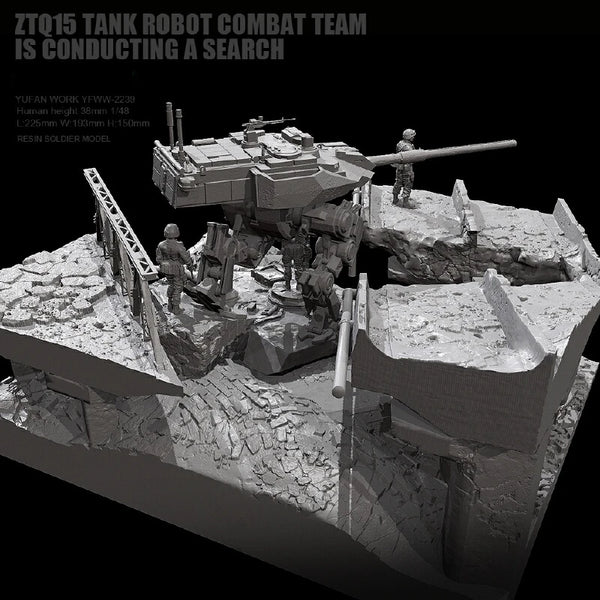 38mm Modern Tank Combat, 8 Figures, Resin Model Diorama Kit, Unassembled and Unpainted