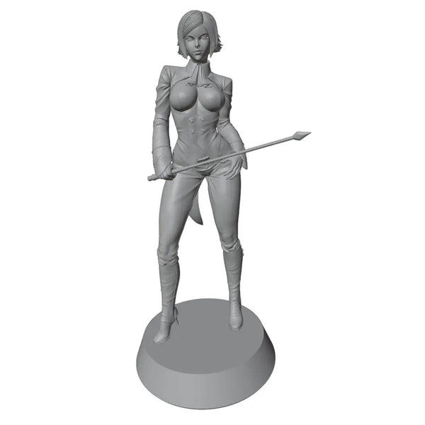 1/24 Female Warrior Pin-up, Resin Model Figure Kit, Unassembled and Unpainted