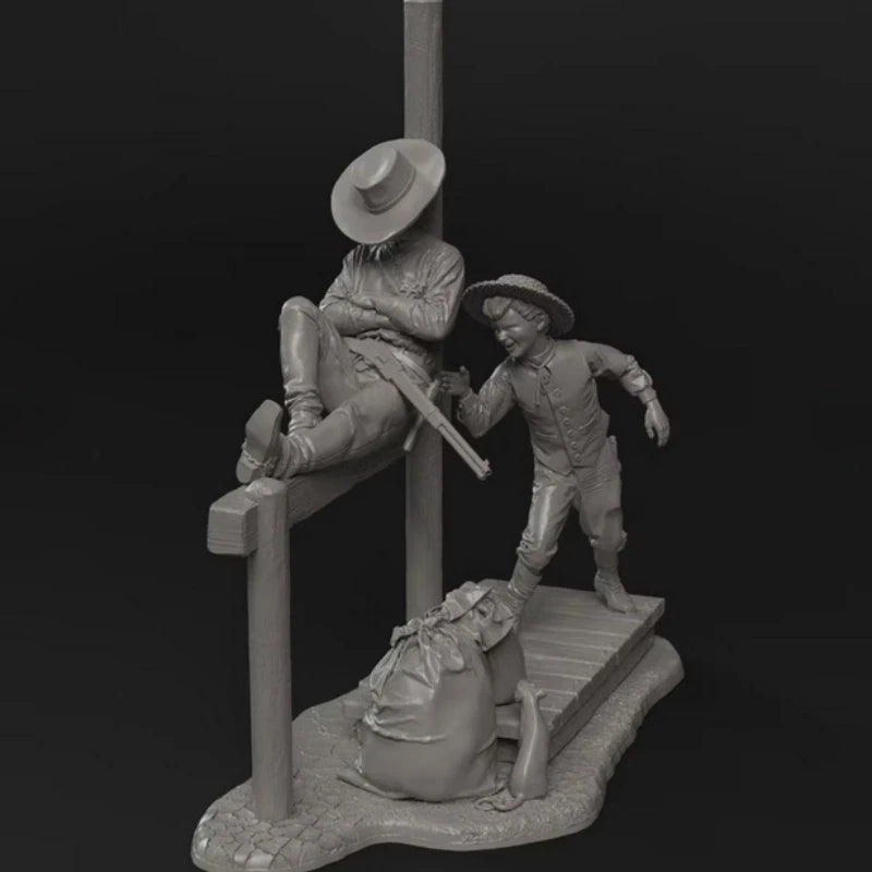 1/32 Western Cowboys at Leisure, 4 Figures, Resin Model Figure Kit, Historical Theme, Unassembled and Unpainted