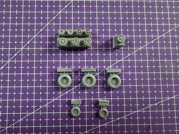 1/72 Scale Resin Aircraft Landing Gear Wheel Set - 5 Piece Kit