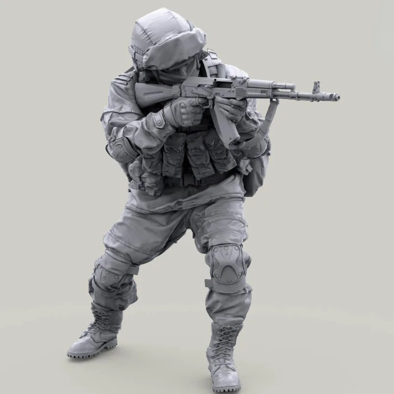 1/35 Modern Russian Operator Firing Rifle, Resin Model Figure Kit, Unassembled and Unpainted